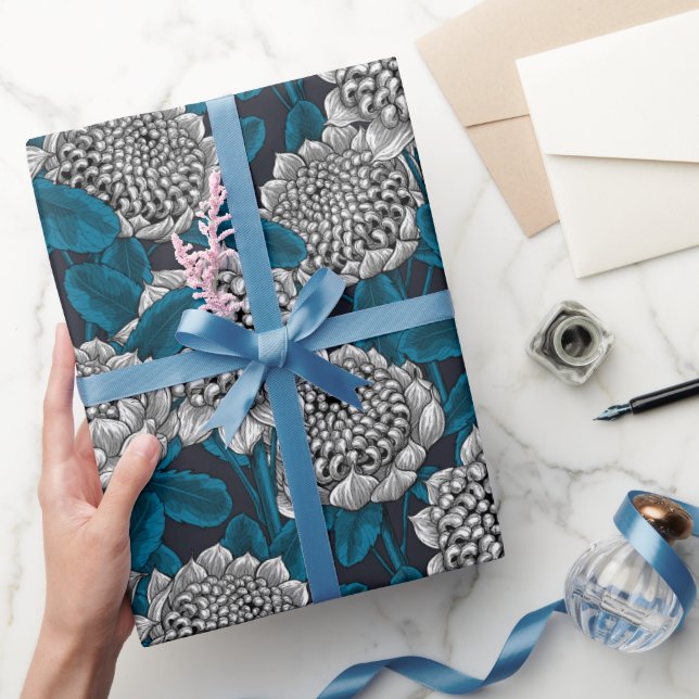Cadeau Fleurs blanches de waratah papier d'emballage (Cadeaux)
