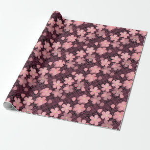 Cadeau fleurs de cerisier papier d'emballage