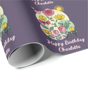 Cadeau Fleurs Dessinées à la Main Rose Jaune - Papier Cad