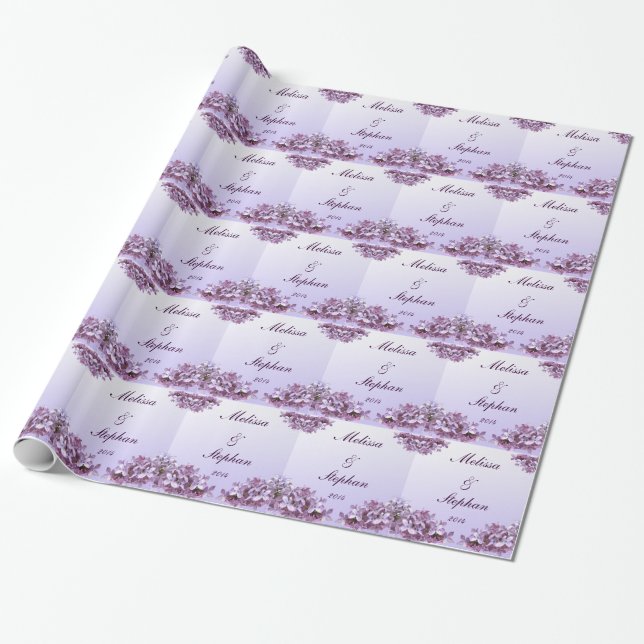Cadeau Fleurs Lilac Florales Papier Mariage (Déroulé)