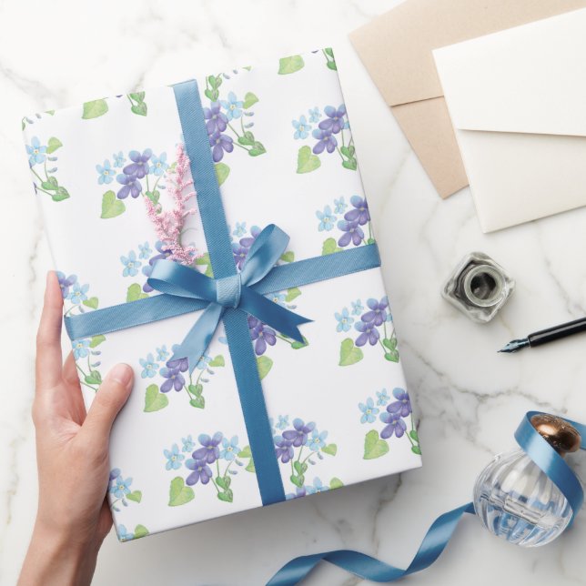 Cadeau Fleurs violettes sauvages Envelopper le papier (Cadeaux)