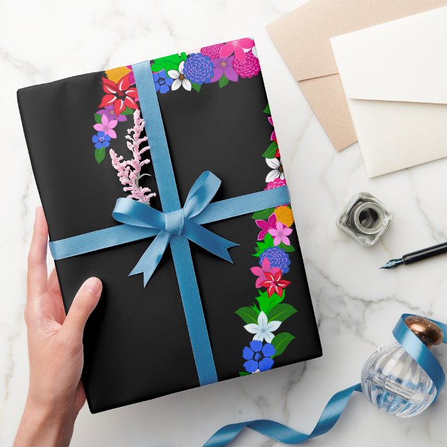 Cadeau Floral Numéro Sept Papier à envelopper (Créateur téléchargé)