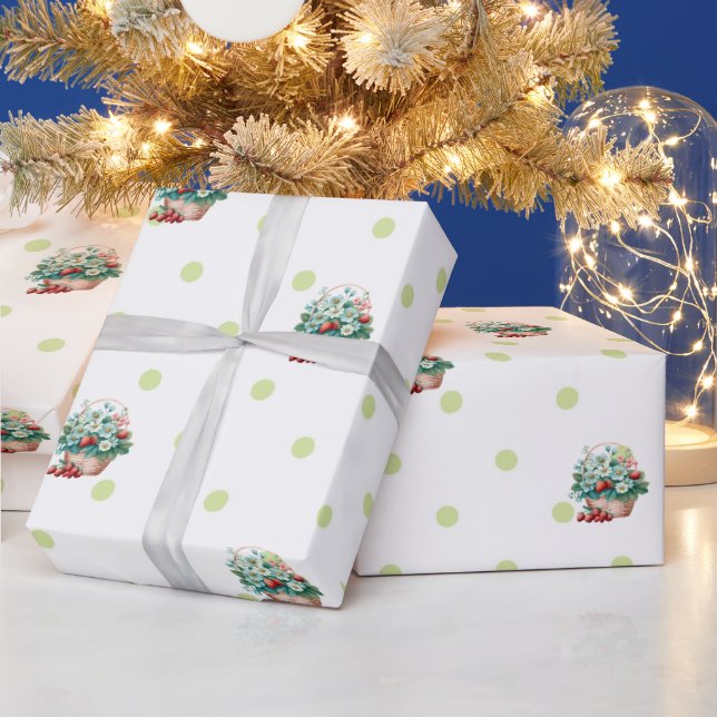 Cadeau Fraise Fête Anniversaire Thème Papier d'enveloppem (Vacances)