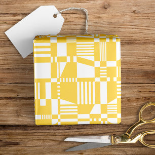 Cadeau Fun Moderne À damiers Papier à enveloppement jaune