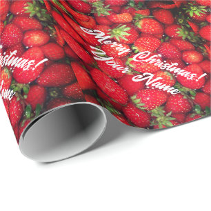 Cadeau Fun rouge fraise sur mesure papier d'emballage de