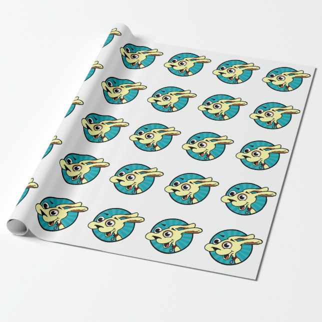 CADEAU FUNNY CUTE CHIEN MATTE WRAPPER PAPIER (Déroulé)