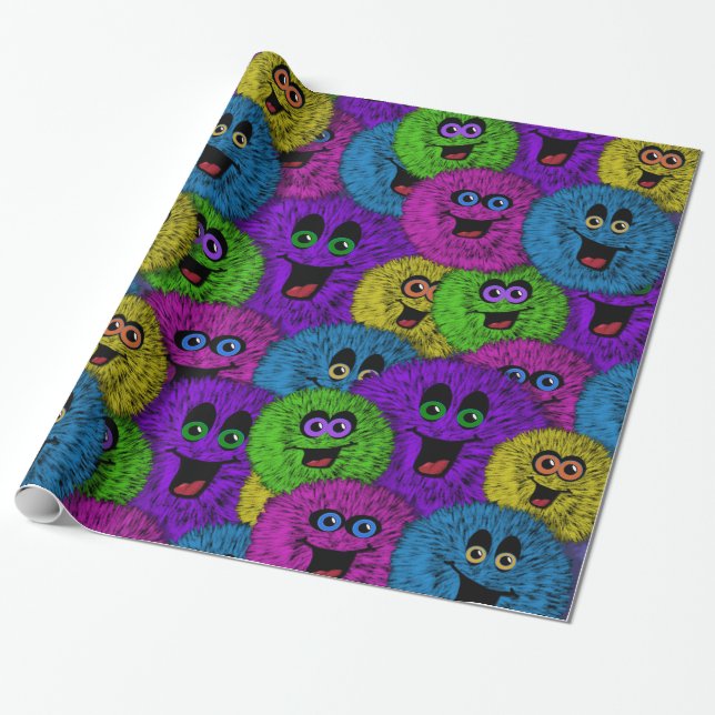Cadeau Fuzzles conviviaux Créatures mignonnes Papier d'en (Déroulé)
