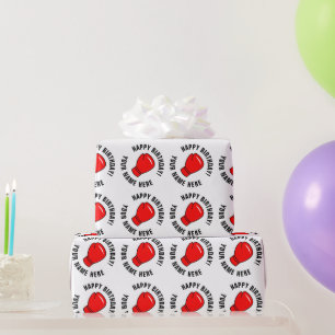 Cadeau Gant de boxe rouge papier d'emballage d'anniversai
