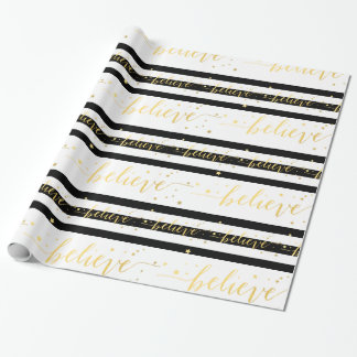 Cadeau Gold Shine Believe | Papier d'emballage de vacance