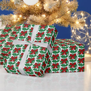 Cadeau Grand papier d'emballage de couronne de Noël