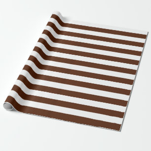 Cadeau Grand papier d'emballage de rayures de brun et de