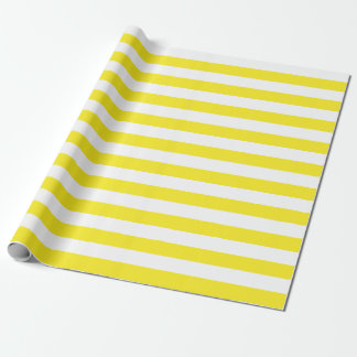 Cadeau Grand papier d'emballage de rayures jaunes et
