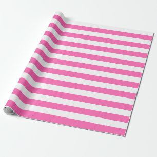 Cadeau Grand papier d'emballage de rayures roses et