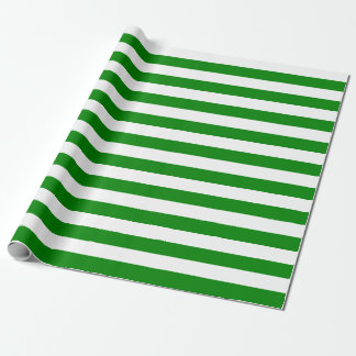 Cadeau Grand papier d'emballage de rayures vertes et