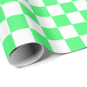 Cadeau Grand papier d'emballage vert clair et de blanc de