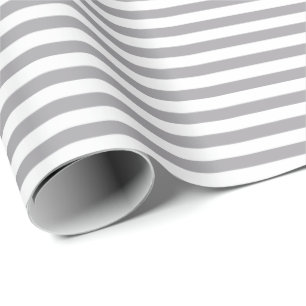 Cadeau Gris acier   Papier à enveloppement blanc
