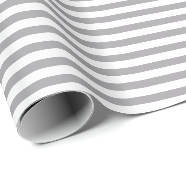 Cadeau Gris acier | Papier à enveloppement blanc (Coin rond)