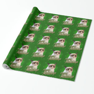 Cadeau Grumpy Chat Joyeux Vacances Envelopper Papier