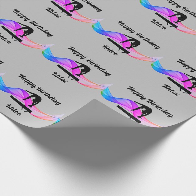 Cadeau Gymnastique Anniversaire Gris Papier (Coin)