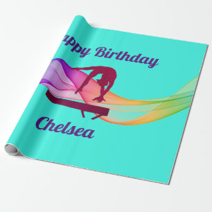 Cadeau Gymnastique Papier d'enveloppement d'anniversaire