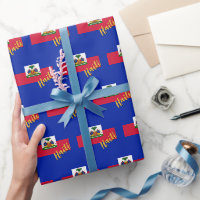 Haïti papier enveloppant, bleu, patriotes du Drape