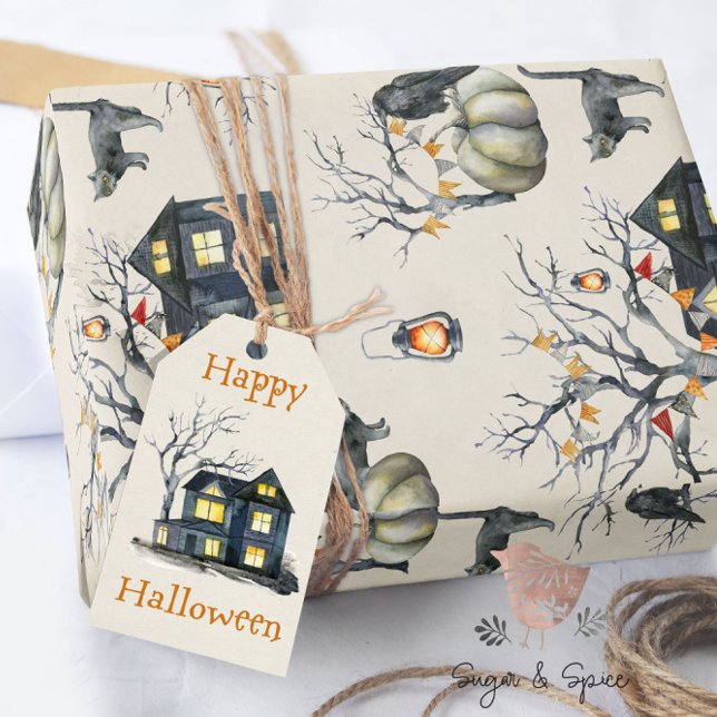 Cadeau Halloween Haunted House Wrapper Papier (Créateur téléchargé)