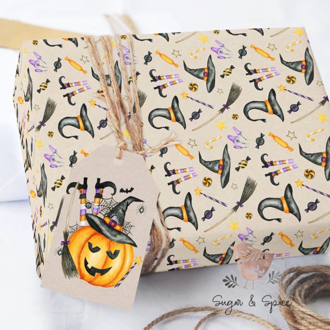Cadeau Halloween sorcière et papier d'enveloppement de bo (Créateur téléchargé)