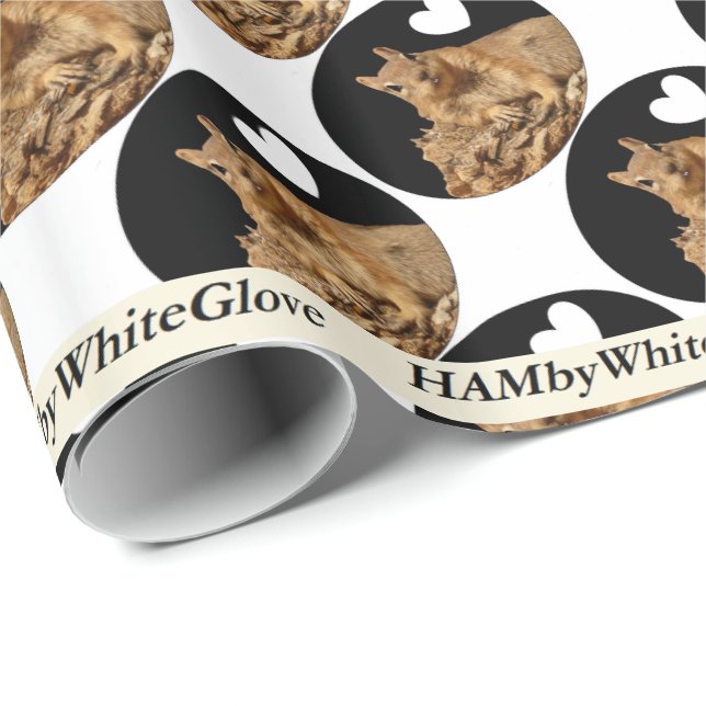 Cadeau HAMbyWhiteGlove Papier à envelopper - Logo d'écure (Coin rond)