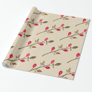Cadeau Hanche rose, Papier d'enveloppement de dessin Herb
