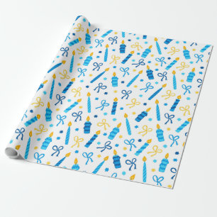 Cadeau Hanoukka Bougies papier d'enveloppement