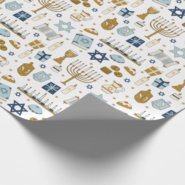 Cadeau Hanoukka Doodles joli papier à envelopper illustré (Coin)