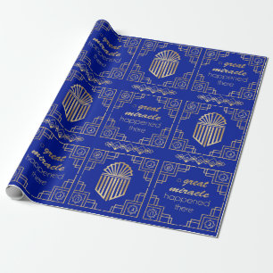 Cadeau Hanoukka Dreidel Art Déco Papier d'enveloppement