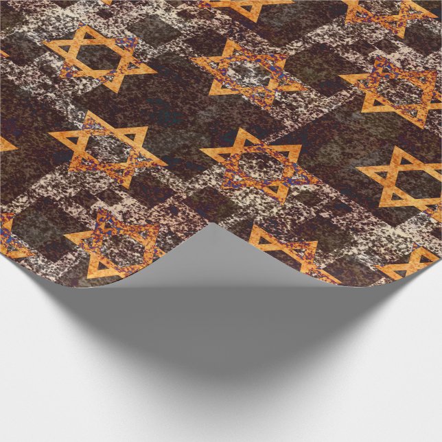 Cadeau Hanoukka Star of David Wrapping Papier (Coin)