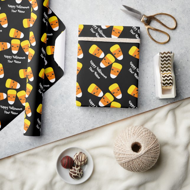 Cadeau Happy Halloween noir Candy Corn papier d'emballage (Artisanat)