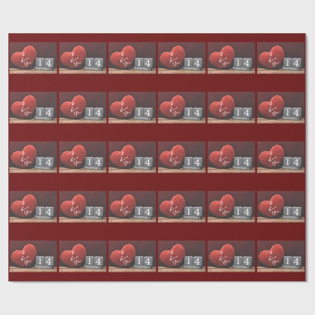 Cadeau Heart & Love Valentine's Day Wrapping Papier (Plat)