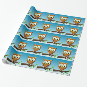 Cadeau Hibou de bande dessinée sur papier journal