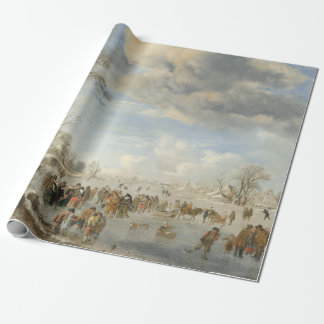 Cadeau HIVER À HOLLAND Vintage Papier d'enveloppement de