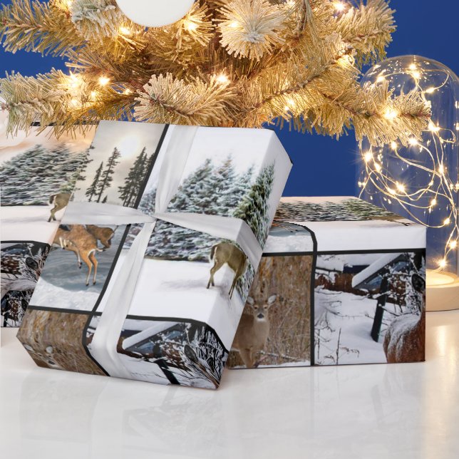 Cadeau Hiver Saison Cerf Collage Faune Papier d'enveloppe (Vacances)