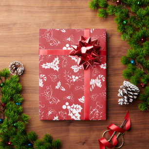 Cadeau Houx bonbon de Noël Papier d'emballage de Noël r