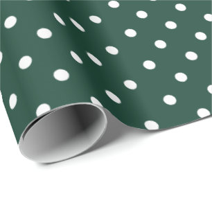 Cadeau Hunter Green Papier à enveloppement à points Po
