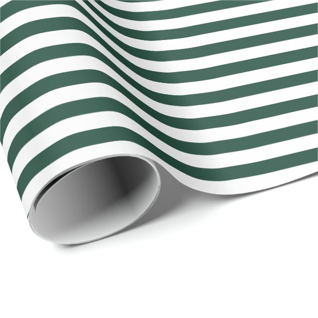 Cadeau Hunter Green| Papier à enveloppement blanc (Coin rond)