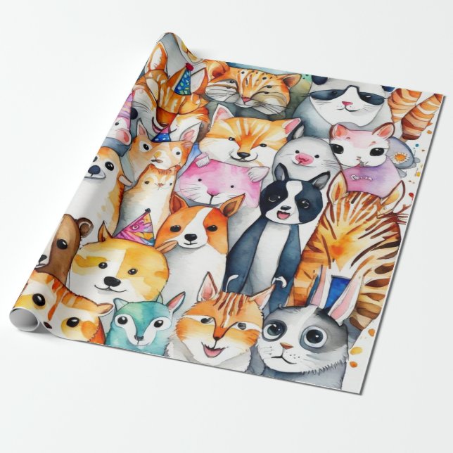 Cadeau Idées cadeaux pour animaux mignons Papier d'envelo (Déroulé)