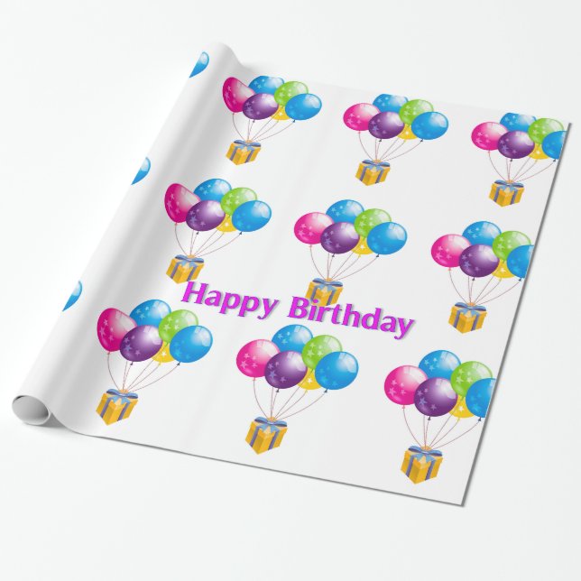 Cadeau Image Ballons pour l'emballage du papier (Déroulé)