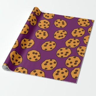 Cadeau impression de cookie sur papier d'emballage violet
