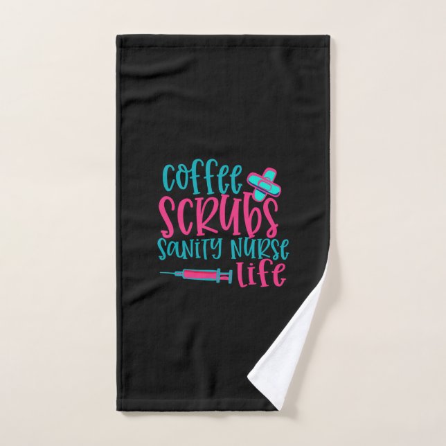 Cadeau infirmière | Coffee Scrubs Sanity Nurity Li (Serviette à main)