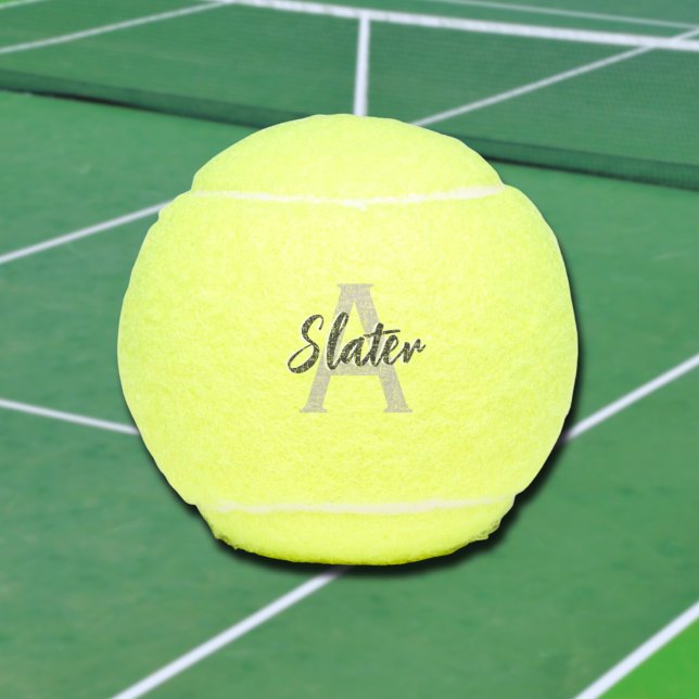 Cadeau initial personnalisé de balle de tennis Mon (Monogrammed Tennis Ball)