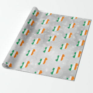 Cadeau Irlande Papier d'enveloppement de la carte du drap