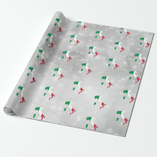 Cadeau Italie Carte Drapeau Italien Papier d'enveloppemen