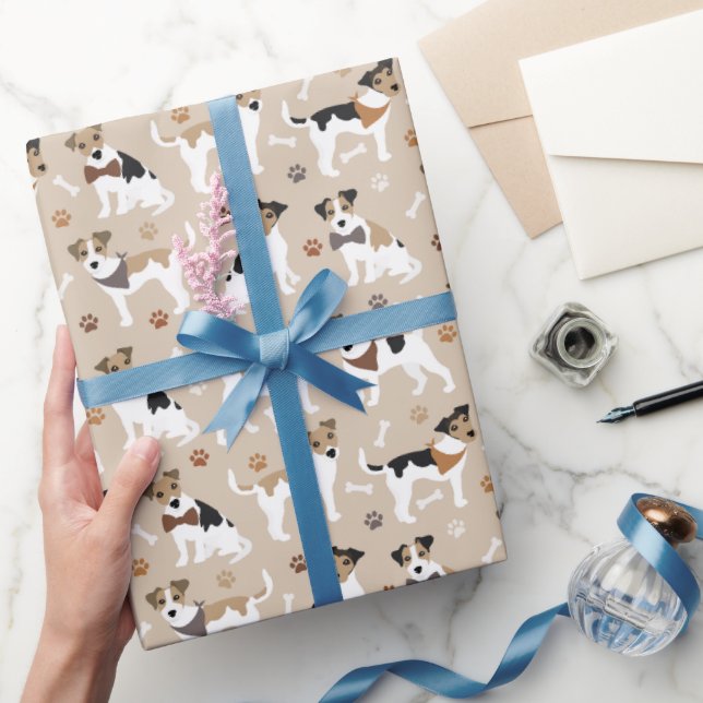 Cadeau Jack Russell Papier d'enveloppement de pattes et d (Cadeaux)