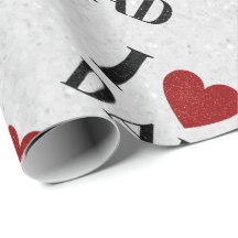 J'aime papa Parties scintillant papier enveloppant